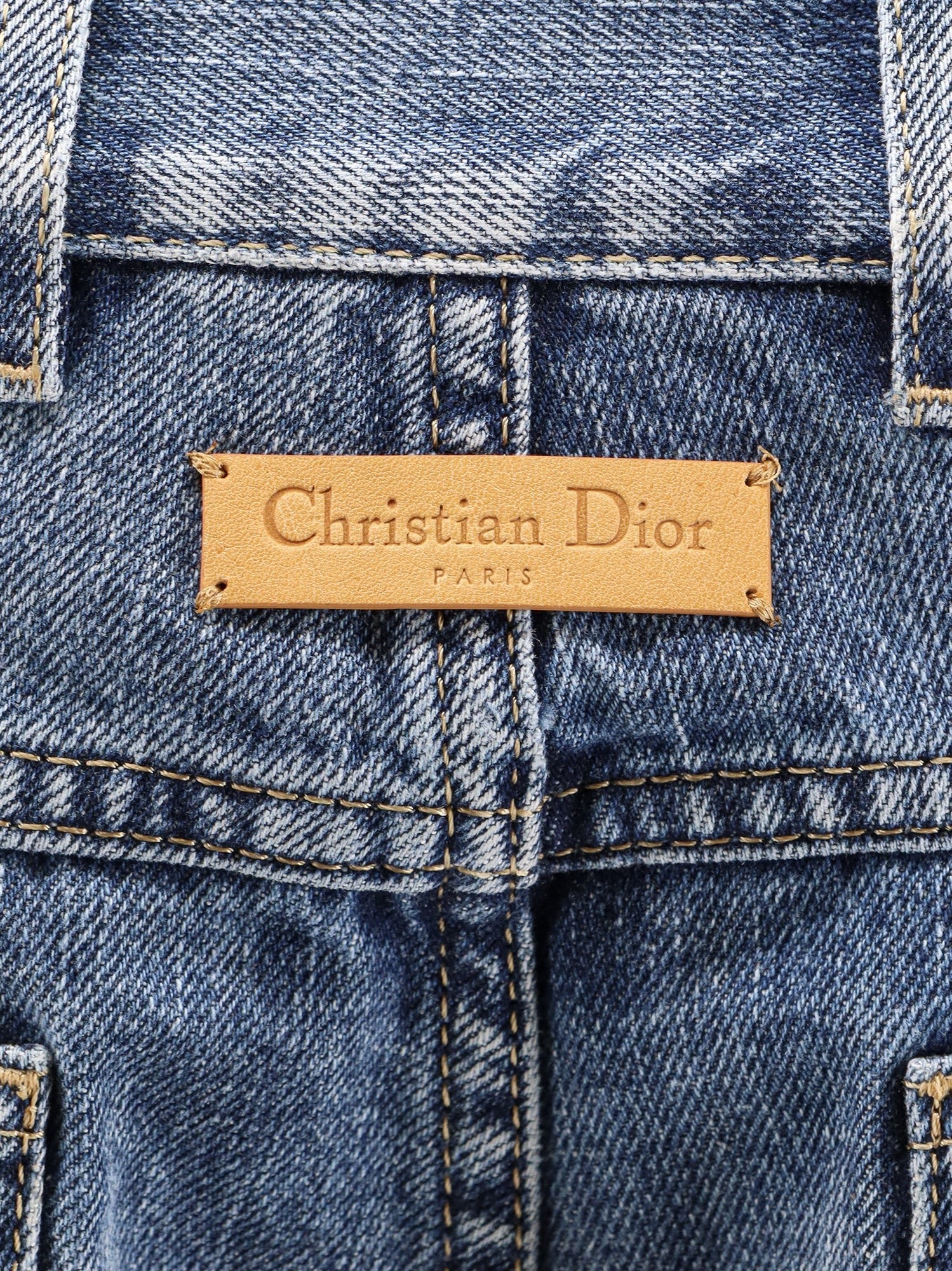 Dior Women's Regular Fit Stone Washed Denim Jeans Blue