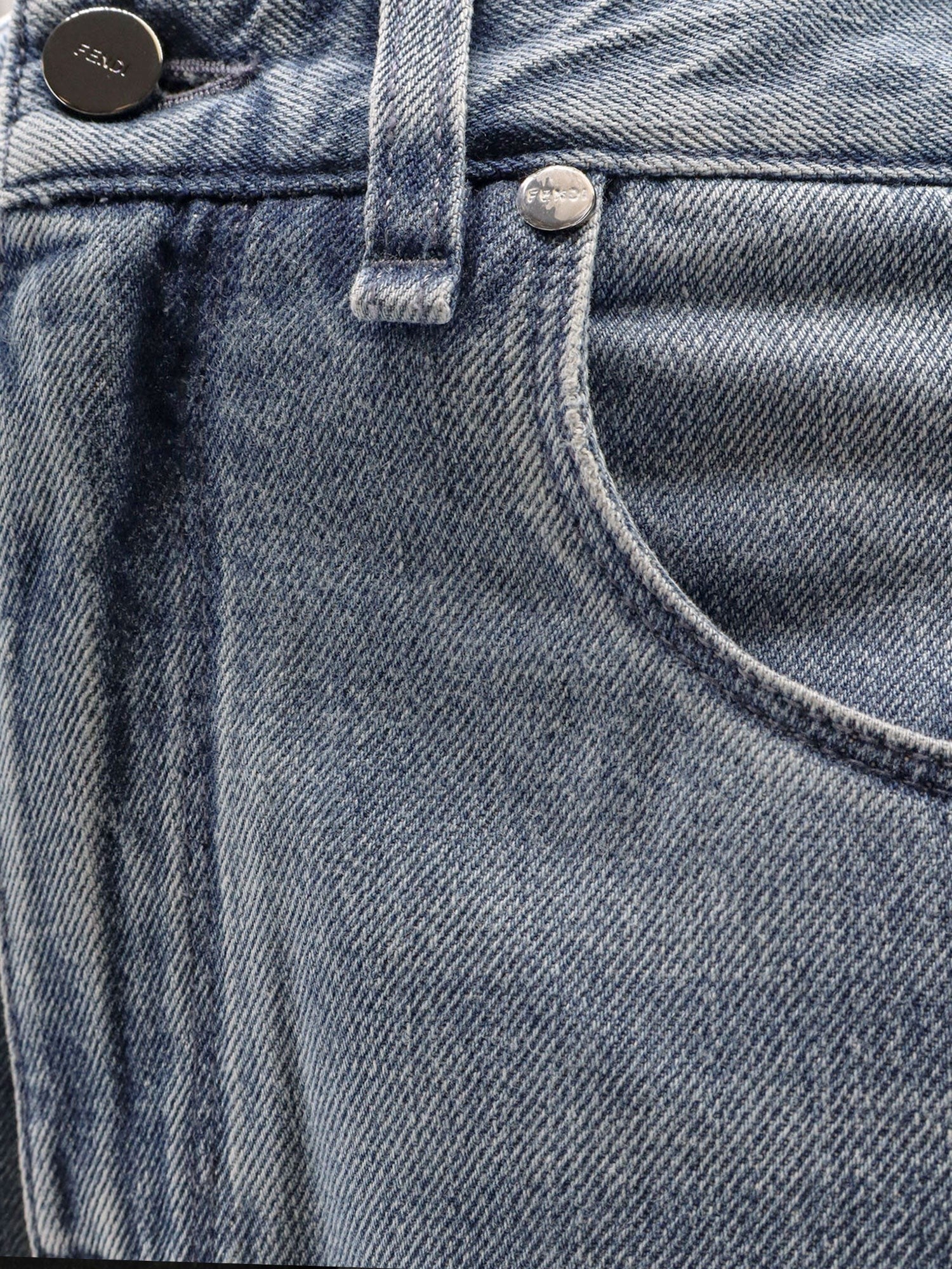 Fendi Men's Regular Five Pockets Jeans Blue