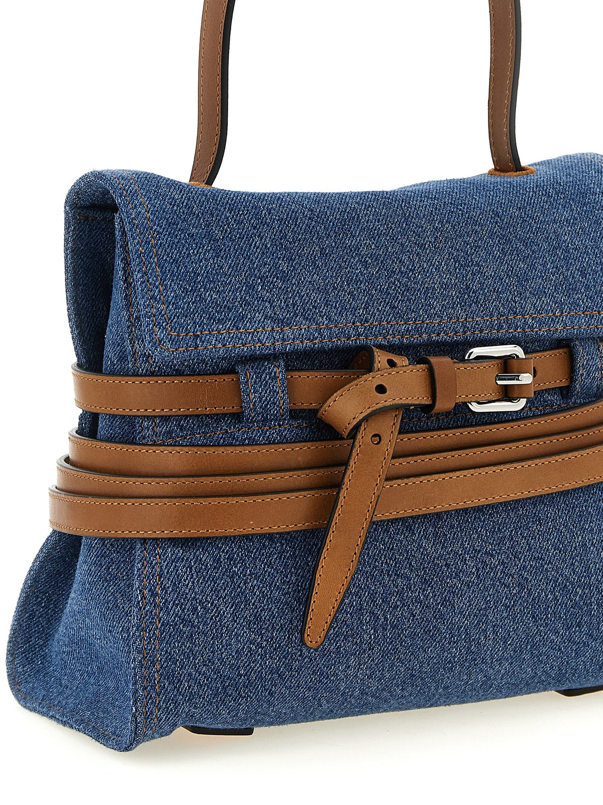 Moschino Regular Tie me Handbag Blue, view 3