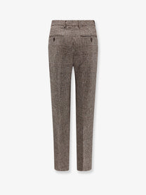 Golden Goose Men's Relax Staright Prince of Wales Trouser Gold