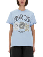 Ganni Women's Relaxed Fit Shirt Blue