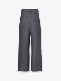 Fendi Men's Cotton and Silk Jeans Blue