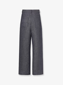 Fendi Men's Cotton and Silk Jeans Blue
