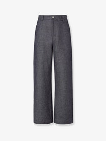 Fendi Men's Cotton and Silk Jeans Blue