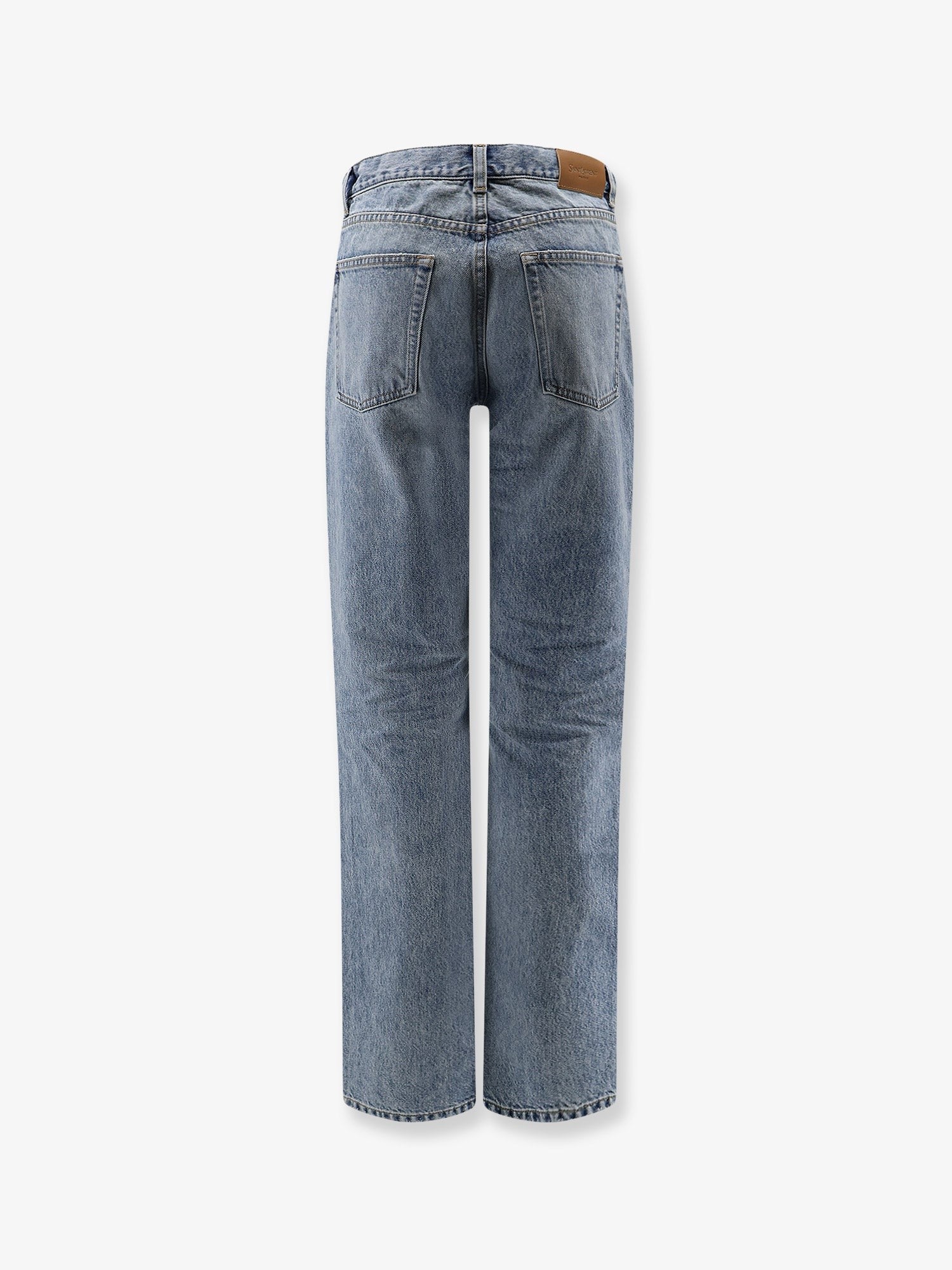 Saint Laurent Women's Relaxed Straight Jeans Blue