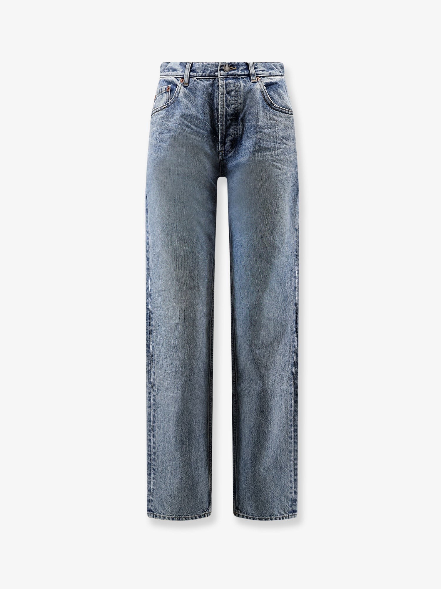 Saint Laurent Women's Relaxed Straight Jeans Blue