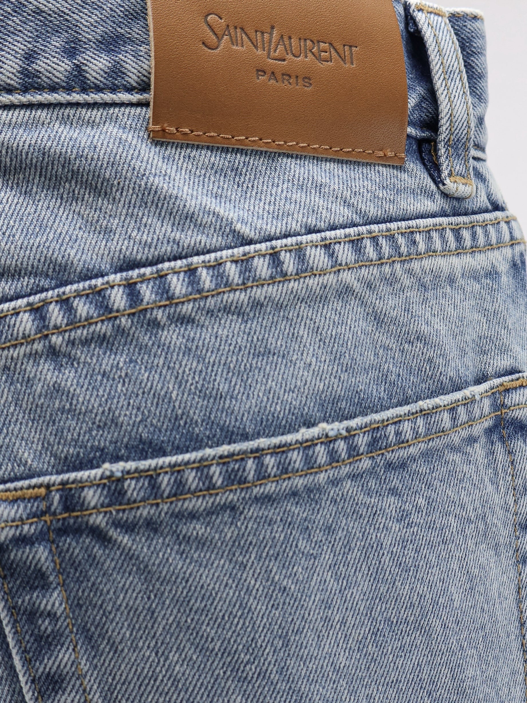 Saint Laurent Women's Relaxed Straight Jeans Blue
