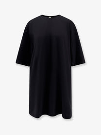 Toteme Women's Relaxed Tee Lyocell and Cotton Short Dress Black