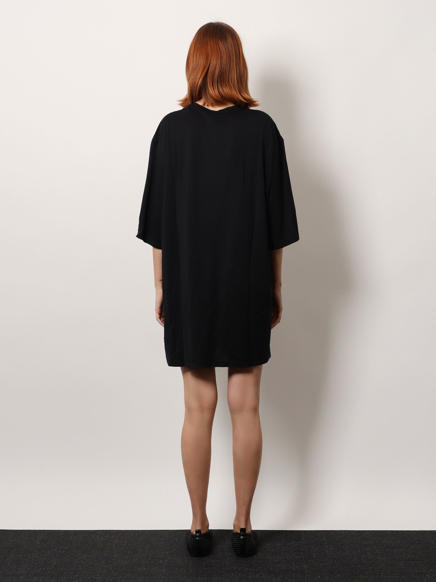 Toteme Women's Relaxed Tee Lyocell and Cotton Short Dress Black