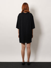 Toteme Women's Relaxed Tee Lyocell and Cotton Short Dress Black