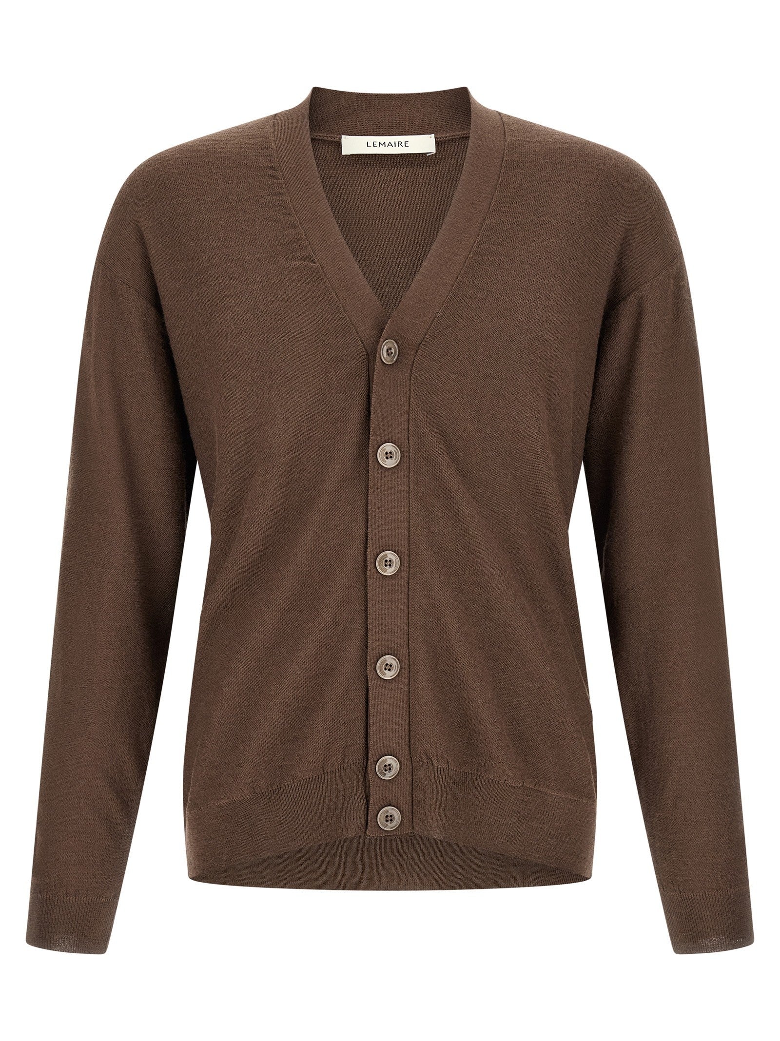 Lemaire Relaxed Twisted Cardigan Brown