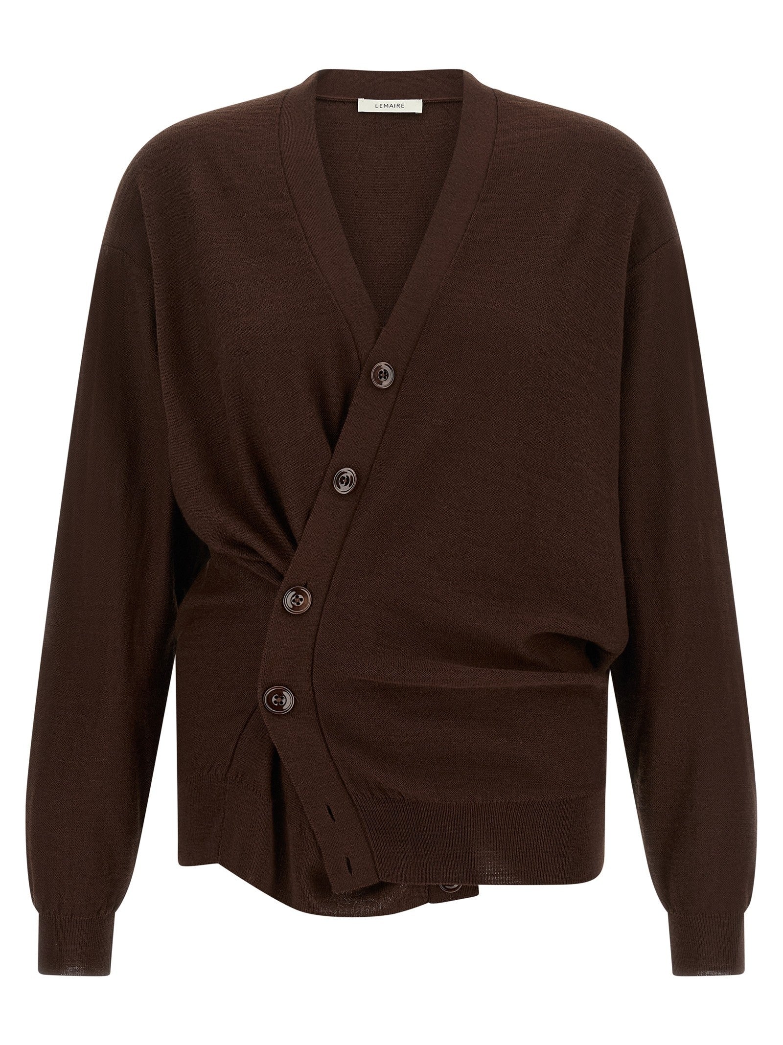 Lemaire Relaxed Twisted Cardigan Red