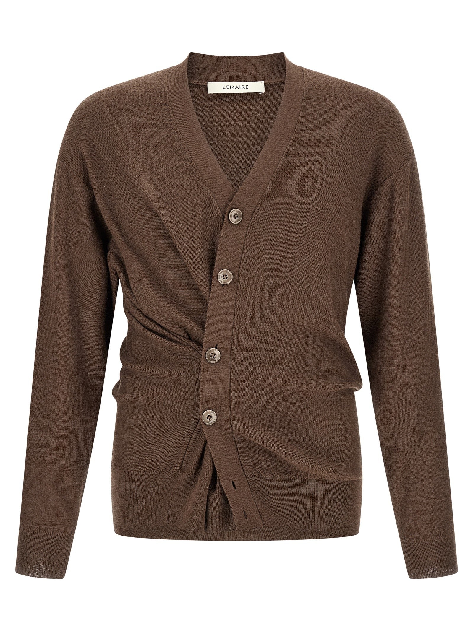 Lemaire Relaxed Twisted Cardigan Brown