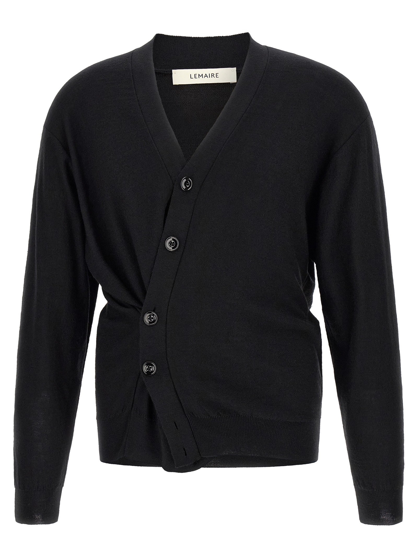 Lemaire Relaxed Twisted Cardigan Black