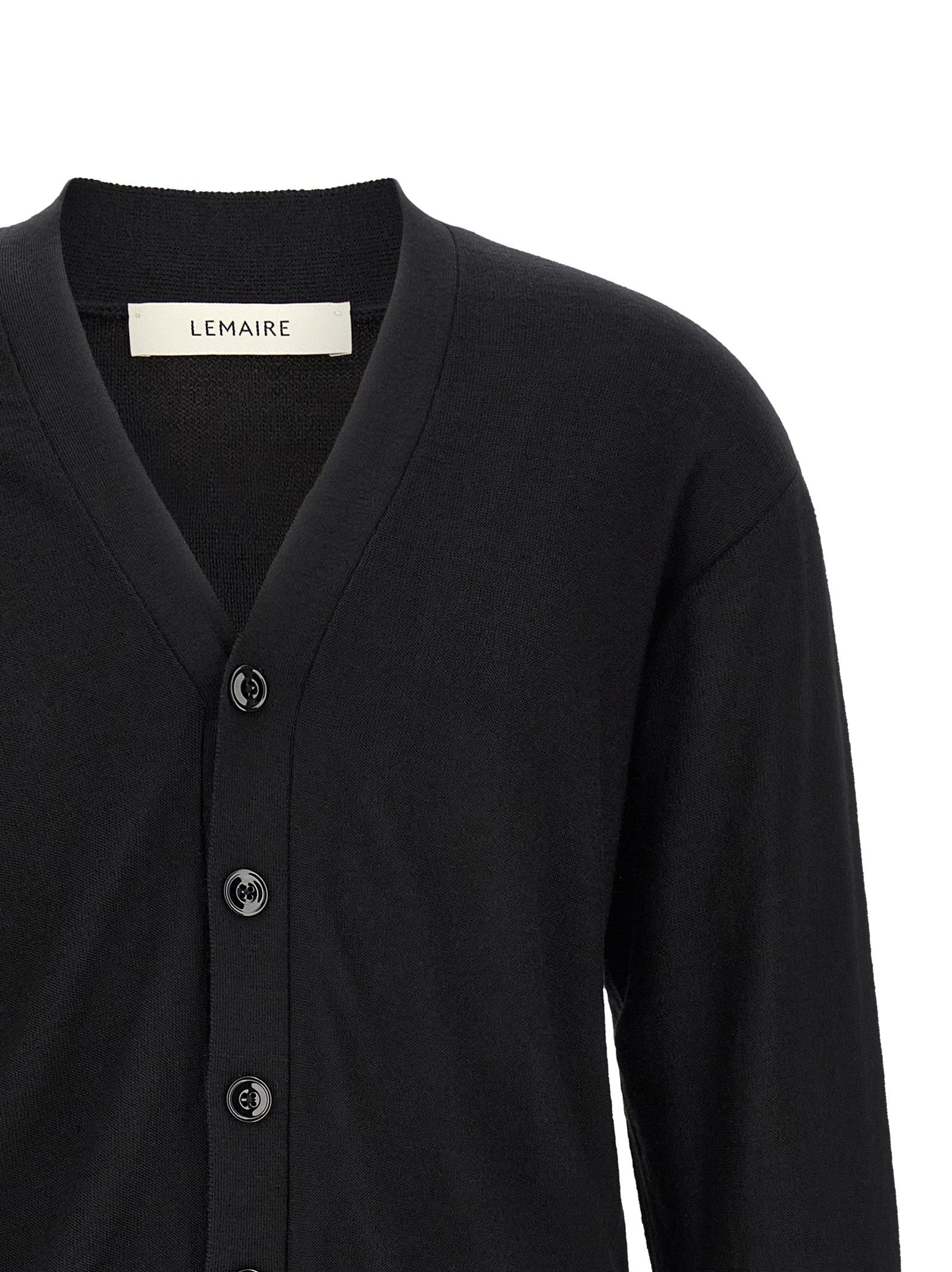 Lemaire Relaxed Twisted Cardigan Black