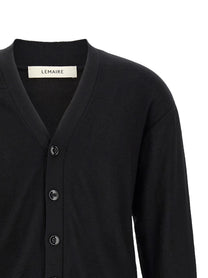 Lemaire Relaxed Twisted Cardigan Black
