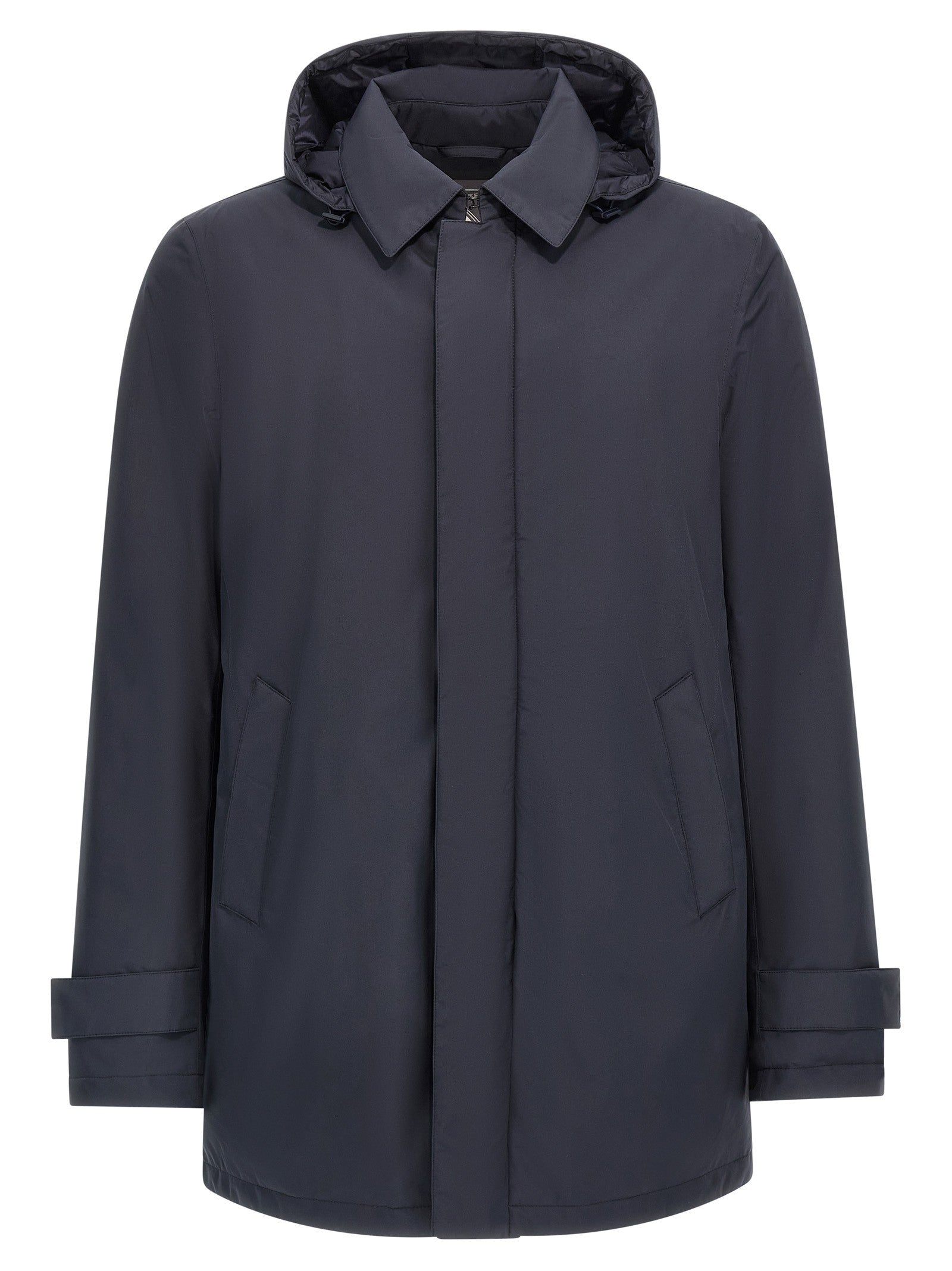 Herno Removable Hood Parka Blue