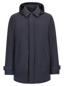 Herno Removable Hood Parka Blue