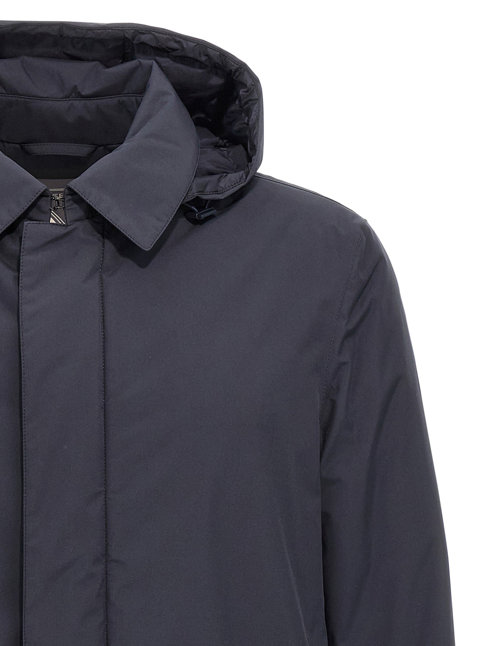 Herno Removable Hood Parka Blue