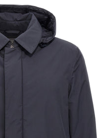 Herno Removable Hood Parka Blue