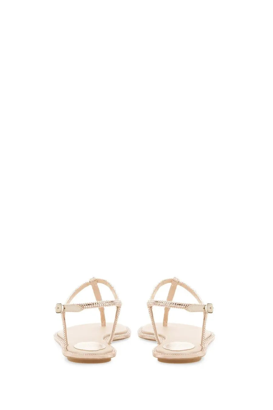 Rene Caovilla women’s sandalo diana beige t-strap sandals with delicate beaded design and metallic accents