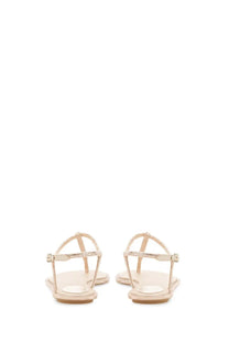 Rene Caovilla women’s sandalo diana beige t-strap sandals with delicate beaded design and metallic accents