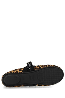 Leopard-print Repetto women’s ballerina ballet twist flat shoe with black strap and glossy buckle