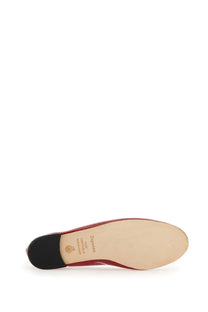 Repetto women’s ballerina Cendrillon red patent leather flat shoe with black rubber heel and beige insole