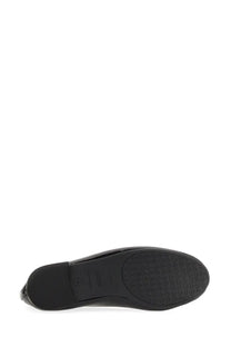 Repetto women’s ballerina lili black patent leather flat shoe with textured rubber sole visible from the back side