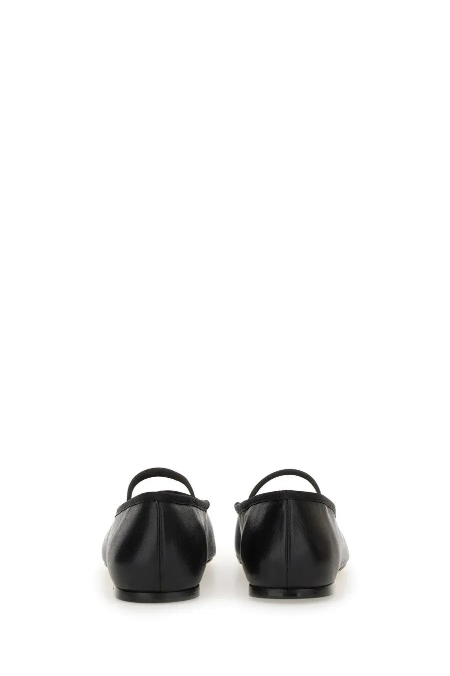 Repetto women’s ballerina Lisbeth black leather ballet flats with a sleek minimalist design and small ankle strap