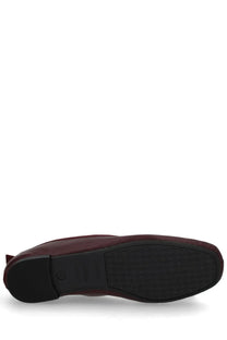 Repetto women’s dancer garance red burgundy leather ballet flat with black rubber sole and subtle textured pattern
