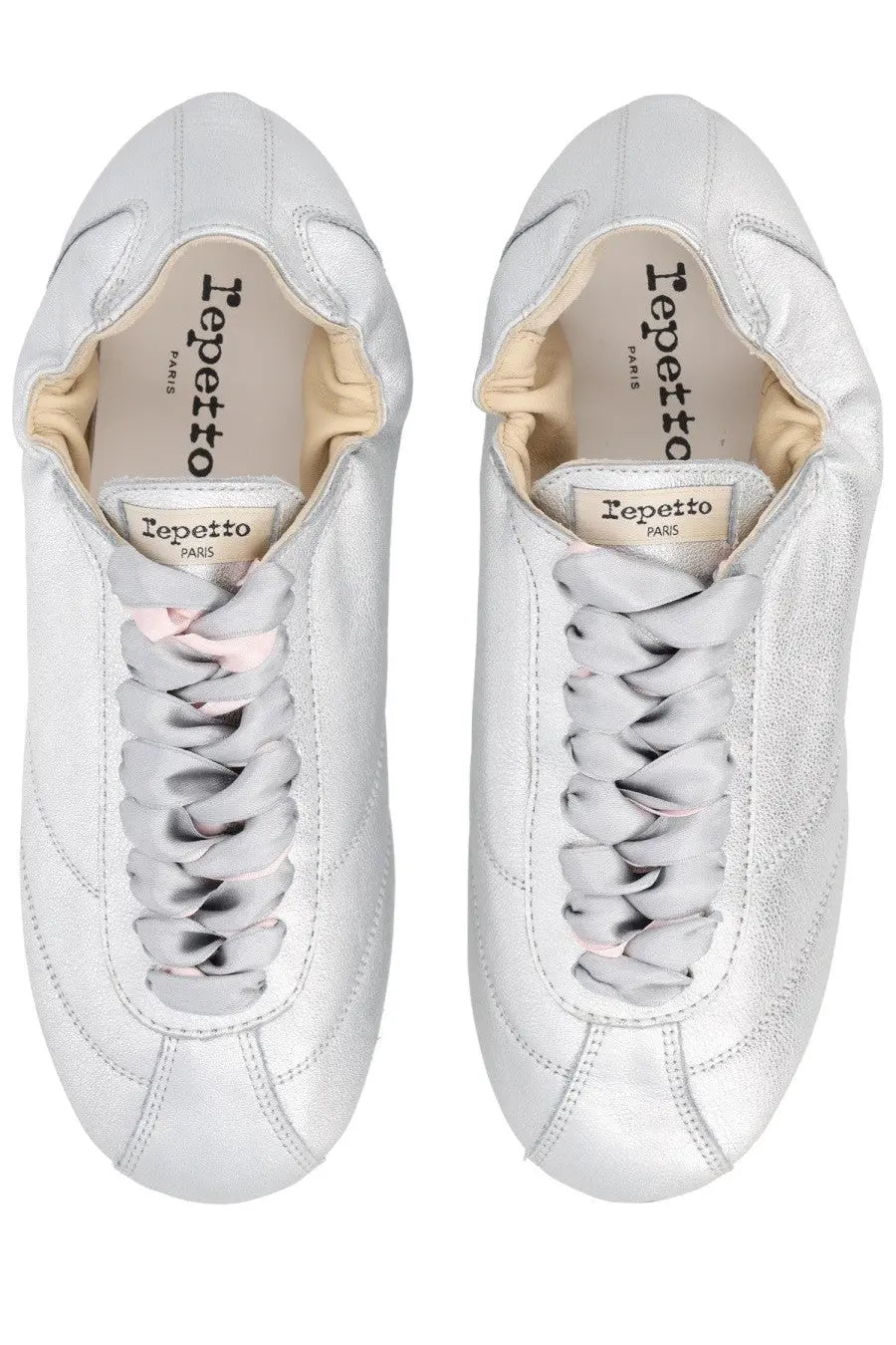 Repetto Women's Sneaker Tennis Silk Silver, view 5