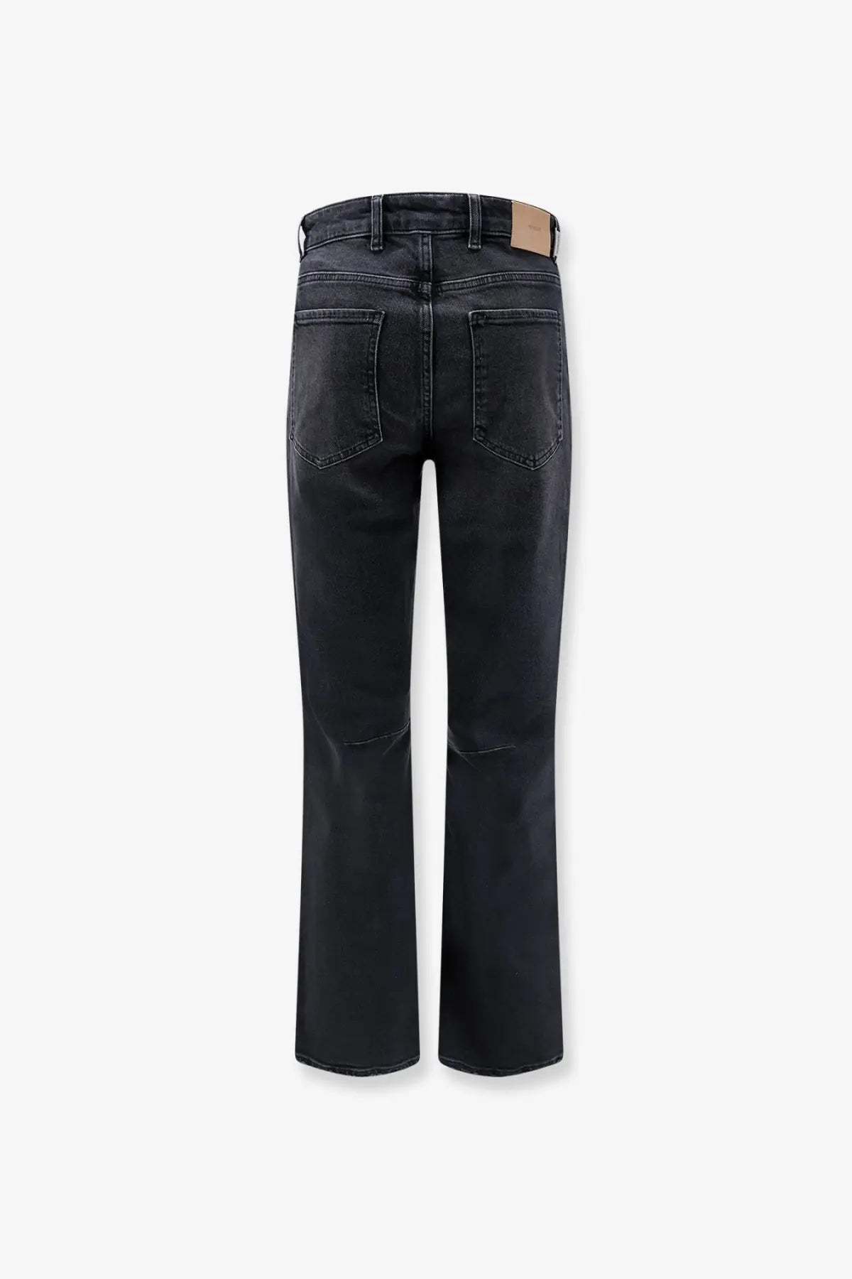 Represent men’s boot cut jeans black made of denim with a straight-leg cut and subtle distressing at the knees