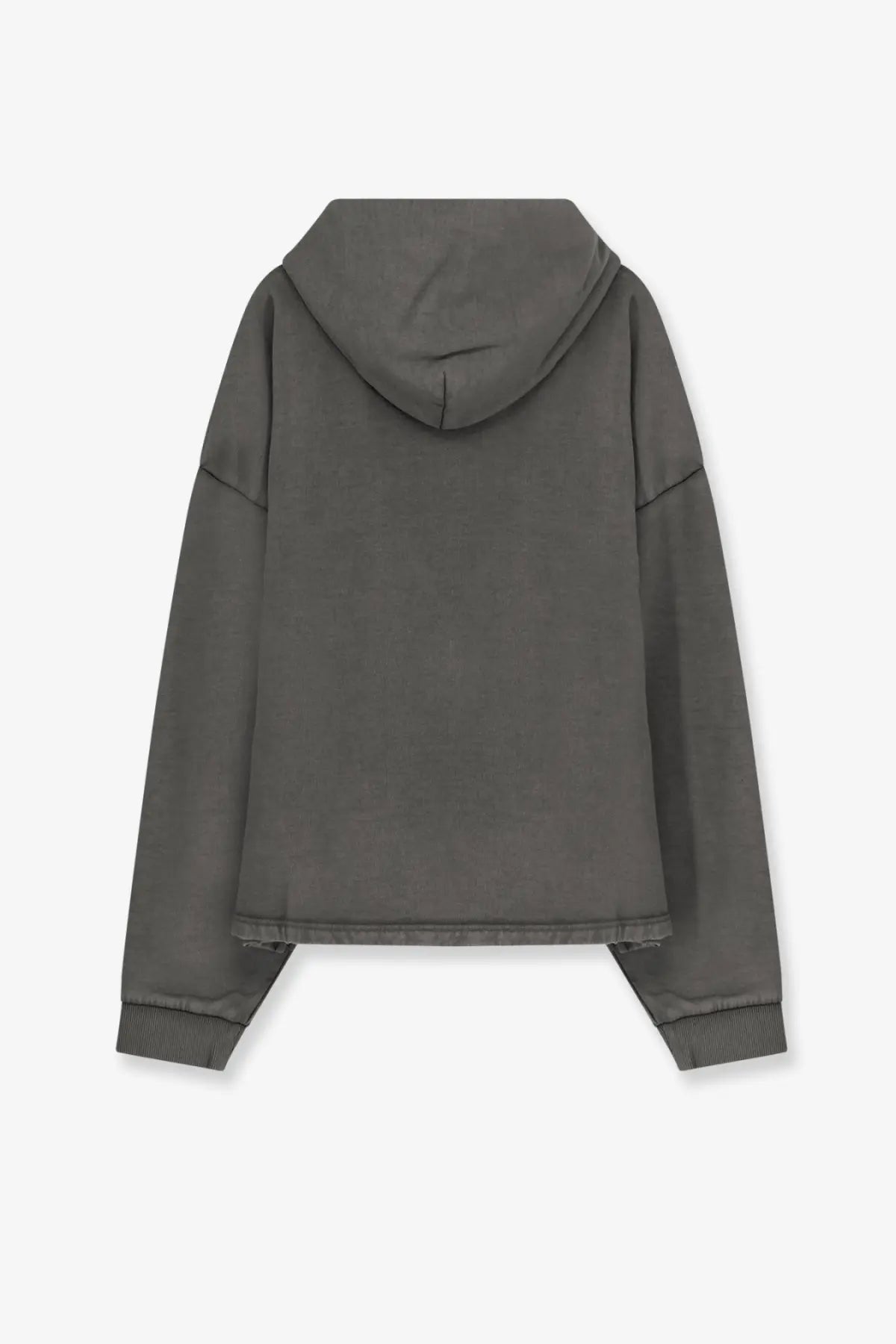 Represent men’s dark gray oversized cotton hoodie with relaxed fit and ribbed cuffs in black Embellished design