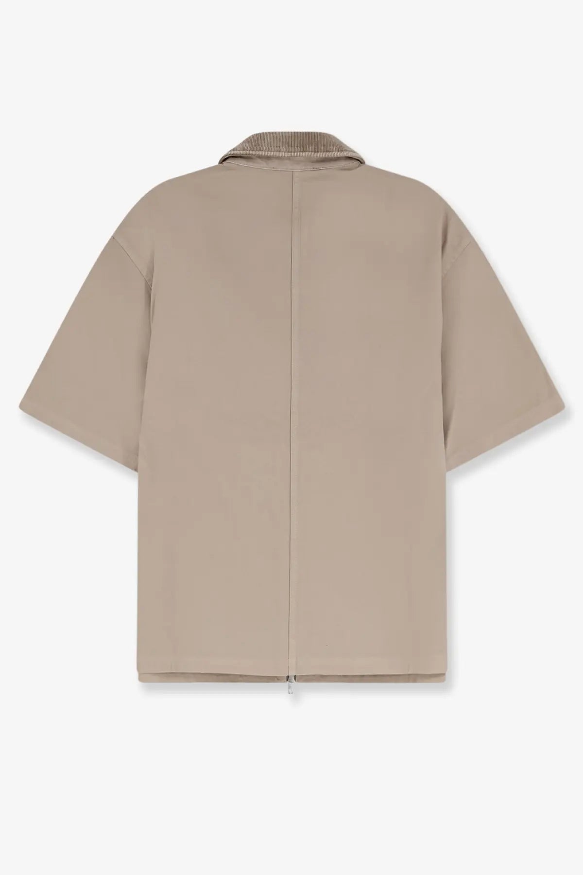 Beige short-sleeved jacket with ribbed collar and central zipper from represent mens ramona cotton shirt green collection
