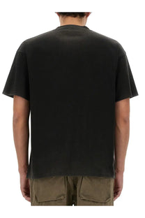Represent men’s shirt thoroughbred black short-sleeved t-shirt with relaxed fit and subtle texture