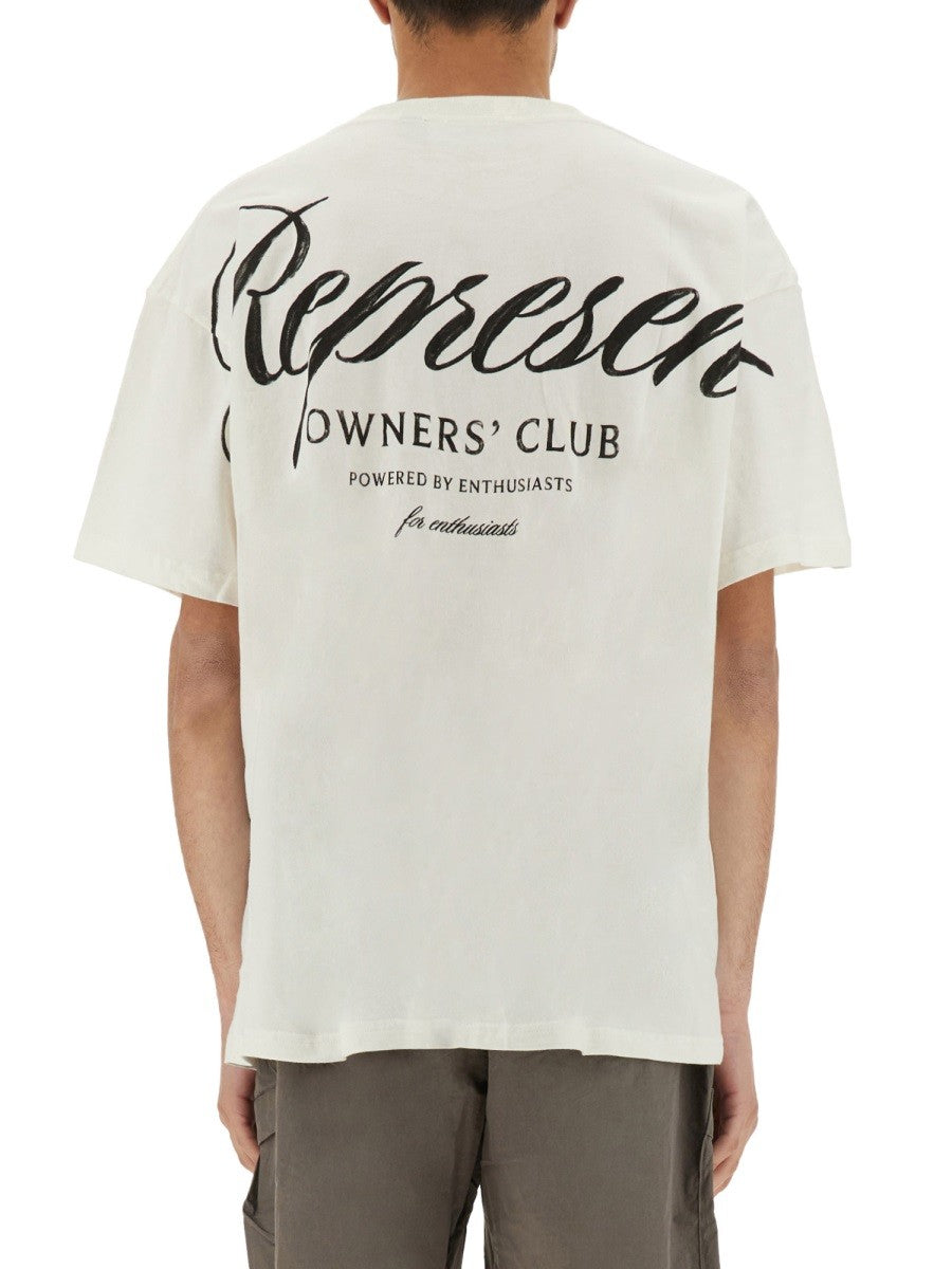 Represent Men's Represent Owners Club Script Shirt White