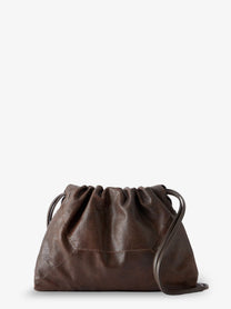 Brunello Cucinelli Women's Reptile Print Leather Crossbody Bag Gold