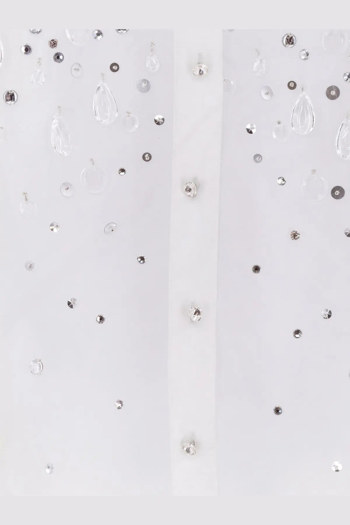 Retrofete women’s Eugenia white blouse adorned with scattered clear and silver rhinestones for stylish occasions
