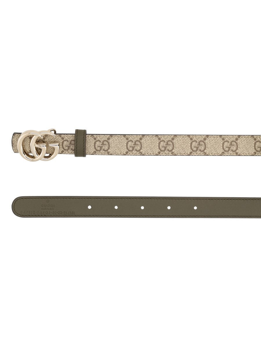 Gucci Women's Reversible Belt GG Marmont Brown