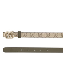 Gucci Women's Reversible Belt GG Marmont Brown