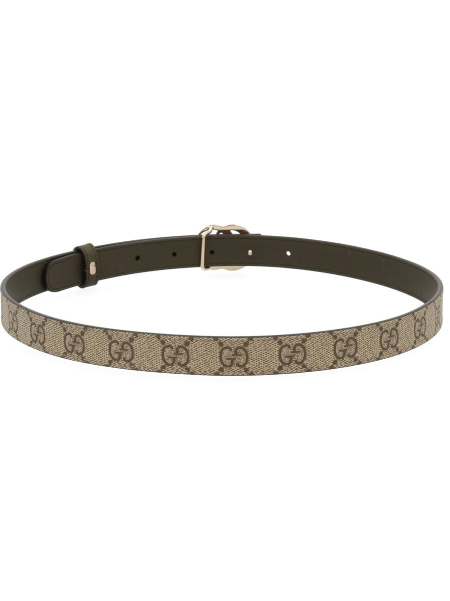 Gucci Women's Reversible Belt GG Marmont Brown