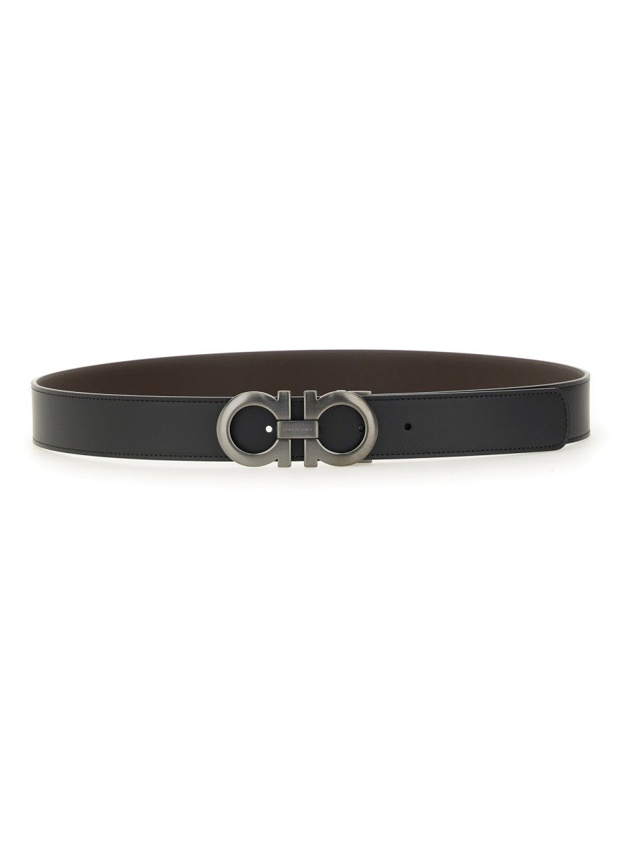 Ferragamo Men's Reversible Gancini Belt Black