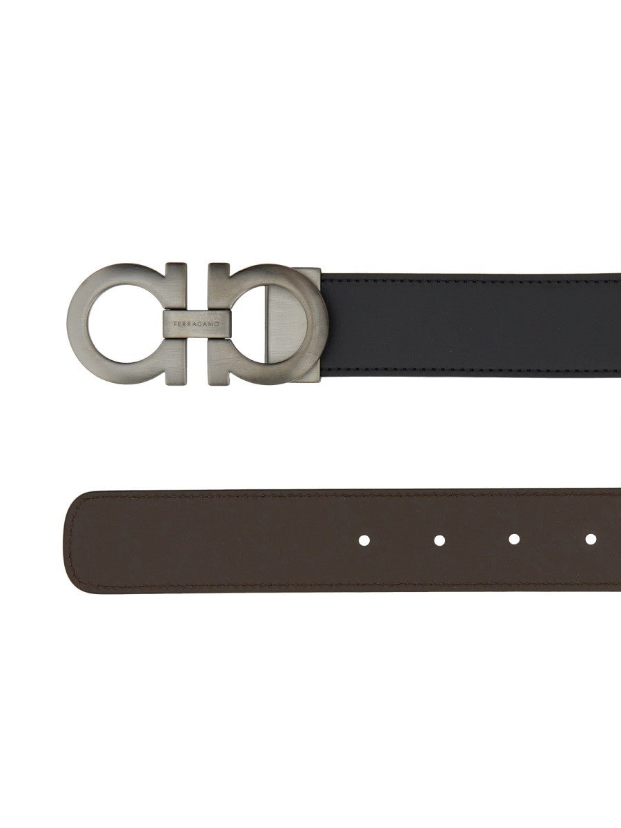 Ferragamo Men's Reversible Gancini Belt Black, view 2