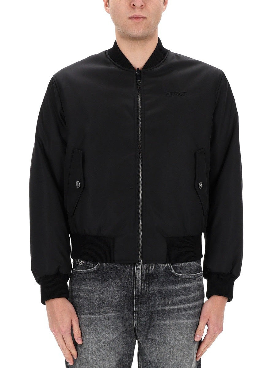 Versace Men's Reversible Bomber Jacket Black