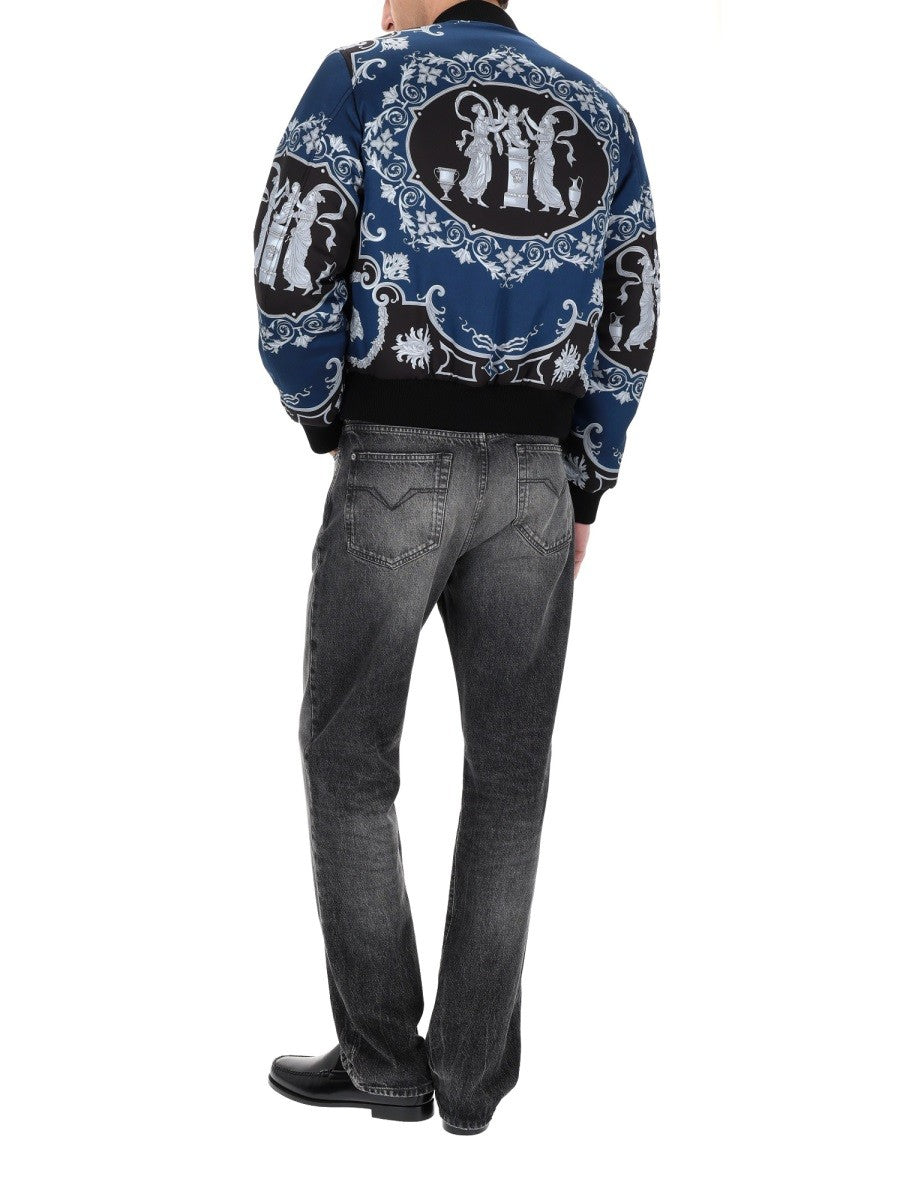 Versace Men's Reversible Bomber Jacket Black