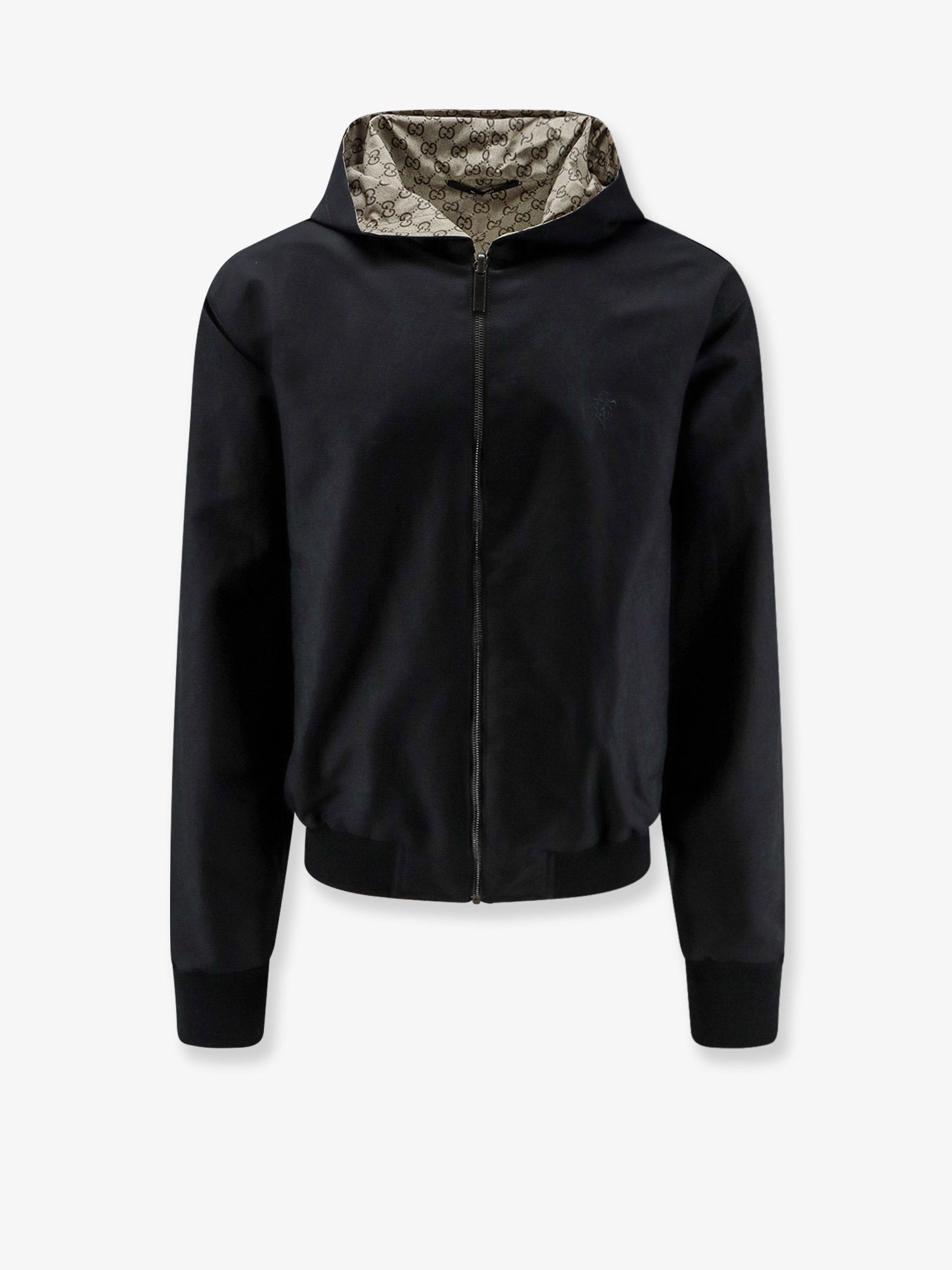 Gucci Men's Reversible Cotton and GG Nylon Jacket Black