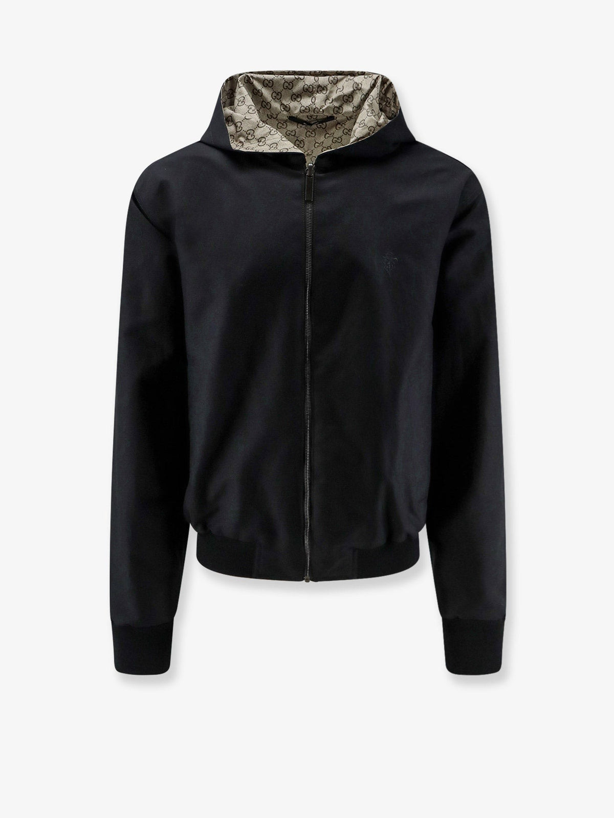 Gucci Men's Reversible Cotton and GG Nylon Jacket Black