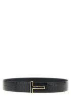 Tom Ford Reversible Crocodile Belt Black
