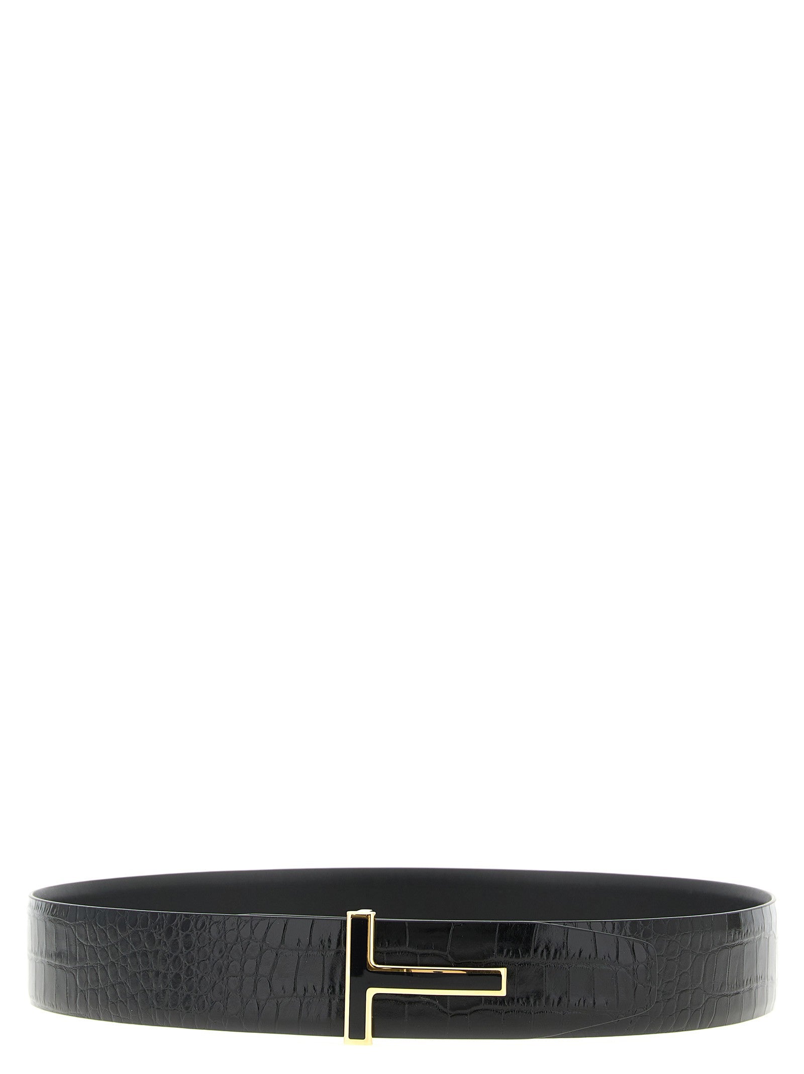 Tom Ford Reversible Crocodile Belt Black